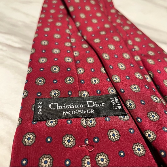 RARE Vintage Christian Dior Silk Tie w Logo - Picture 2 of 6